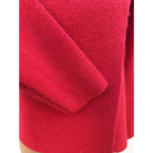 Adrienne Vittadini Red Wool Blend Faux Jewel Button Cardigan/Wrap Sweater Sz XS‎ - Picture 7 of 13